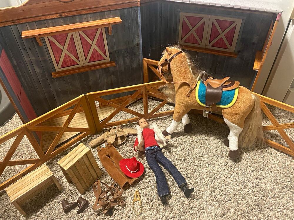 Vintage Only Hearts Horse & Pony Club Lot Barn Doll Horse Accessories Play-set